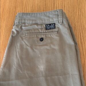 Tan Flat Front Shorts Versatile Medium Weight